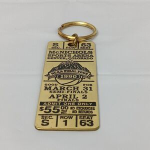 NCAA Final Four 1990 McNichols Sports Arena Ticket Keychain Keyring Charm